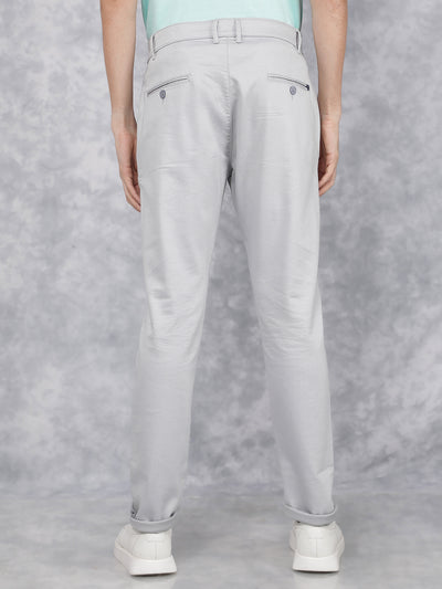 Grey Dobby Trousers-Men Trousers-Crimsoune Club