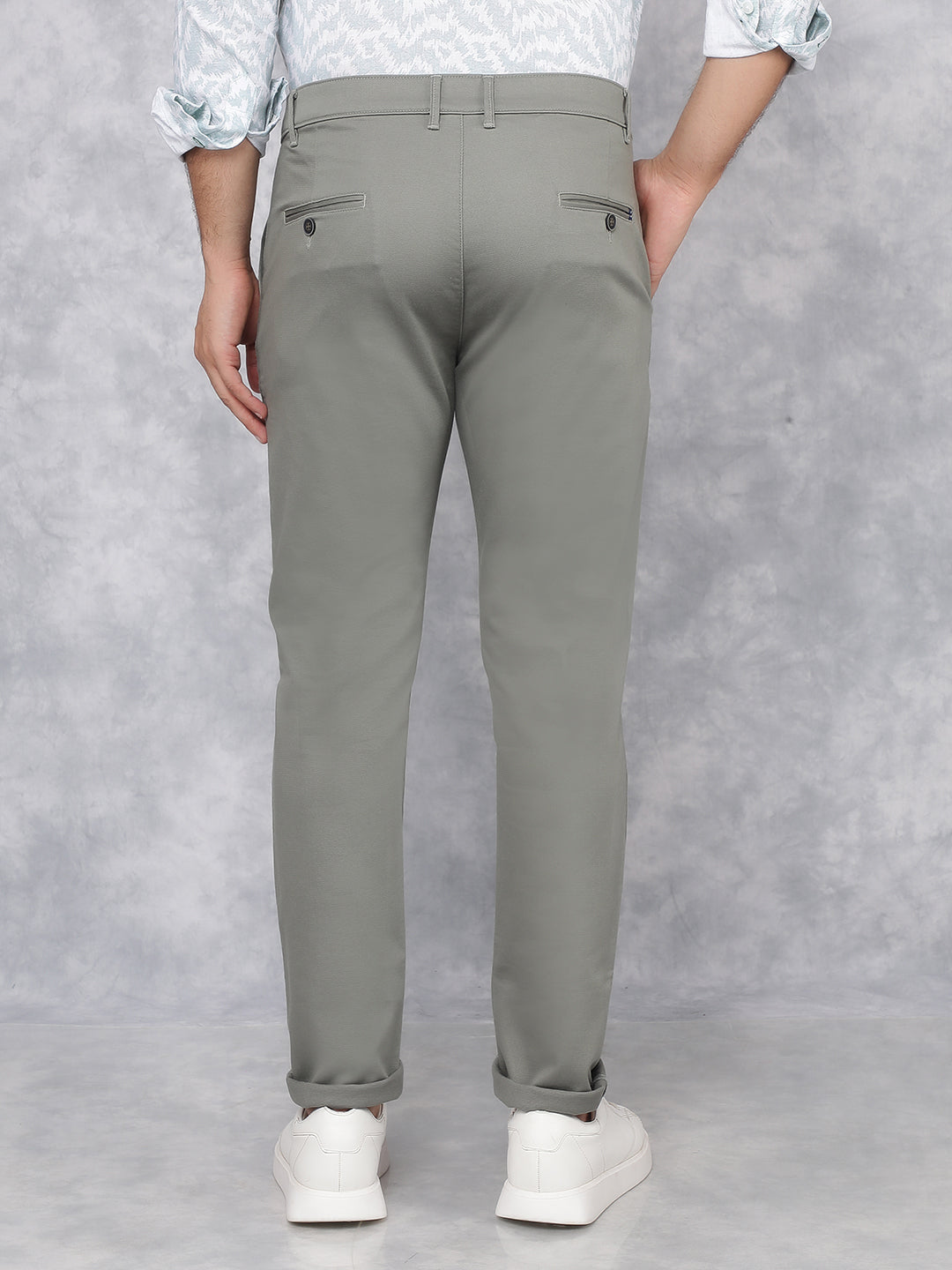 Green Dobby Trousers-Men Trousers-Crimsoune Club