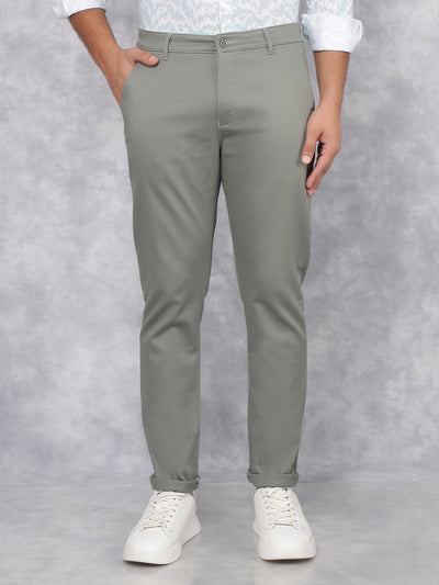 Green Dobby Trousers-Men Trousers-Crimsoune Club