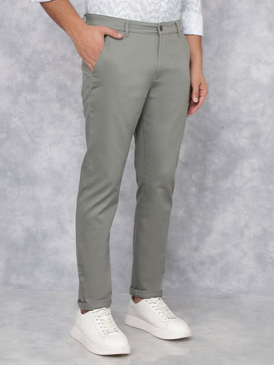 Green Dobby Trousers-Men Trousers-Crimsoune Club