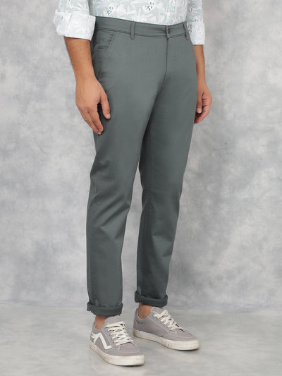 Green Dobby Trousers-Men Trousers-Crimsoune Club