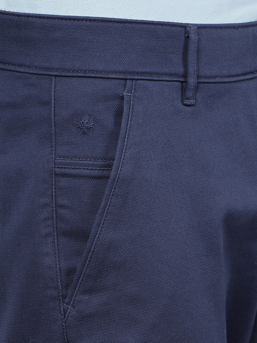 Blue Dobby Trousers-Men Trousers-Crimsoune Club