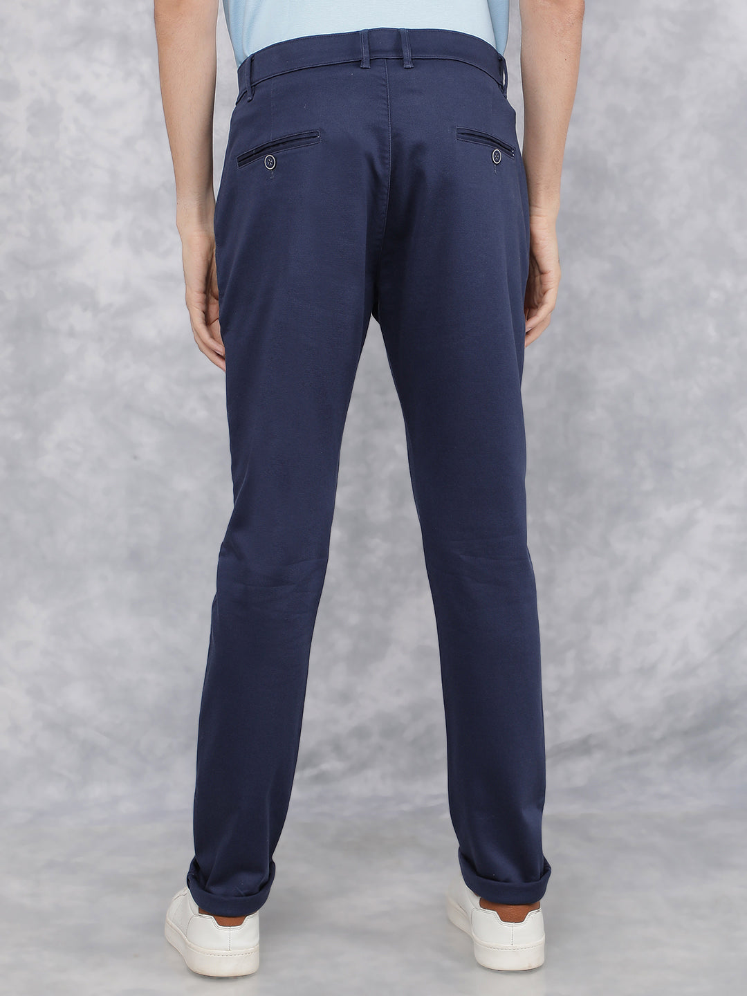 Blue Dobby Trousers-Men Trousers-Crimsoune Club