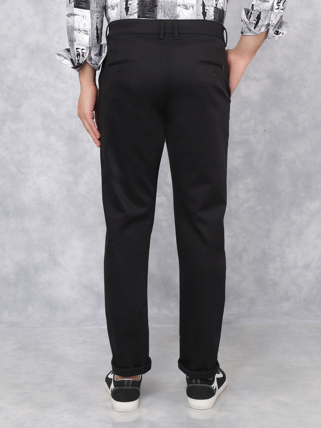 Black Dobby Trousers-Men Trousers-Crimsoune Club