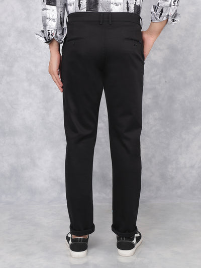 Black Dobby Trousers-Men Trousers-Crimsoune Club