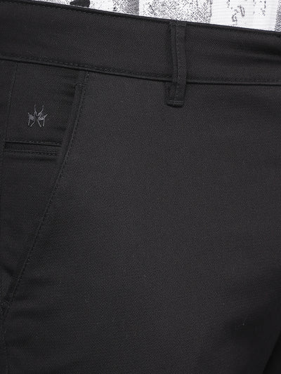 Black Dobby Trousers-Men Trousers-Crimsoune Club