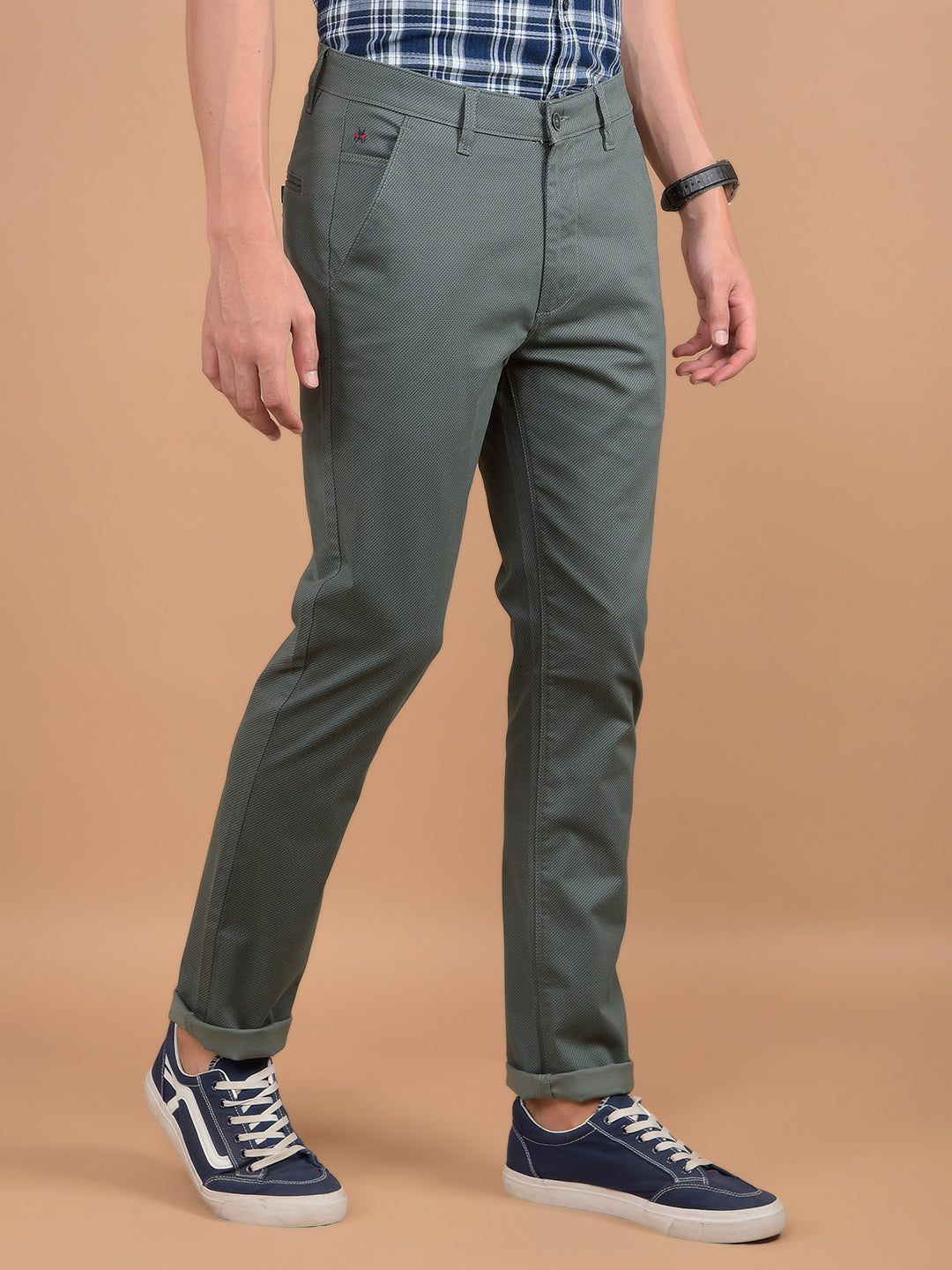 Green Printed Trousers-Men Trousers-Crimsoune Club