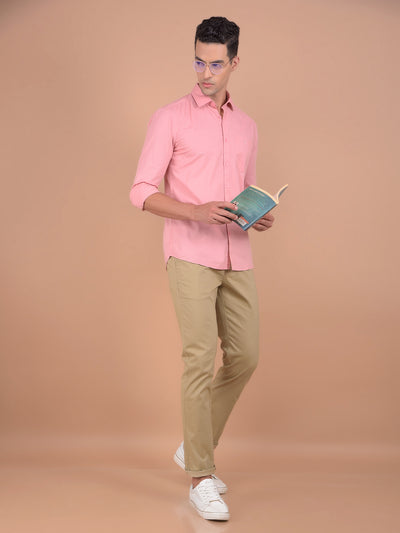 Beige Checked Trousers-Men Trousers-Crimsoune Club