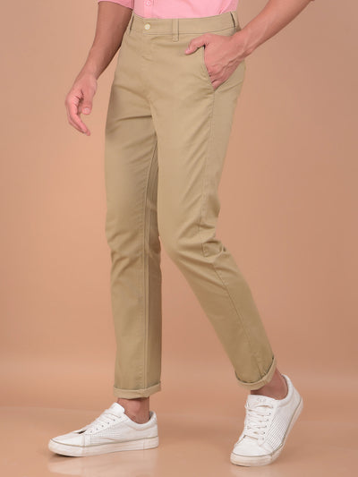 Beige Checked Trousers-Men Trousers-Crimsoune Club