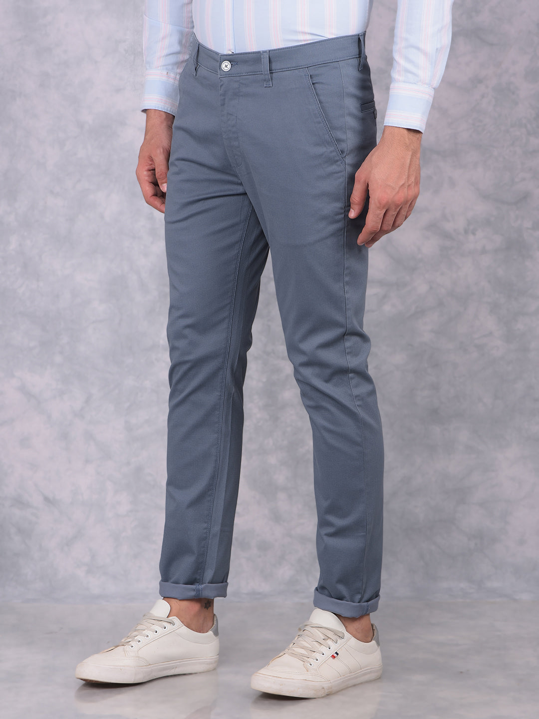 Blue Checked Trousers-Men Trousers-Crimsoune Club