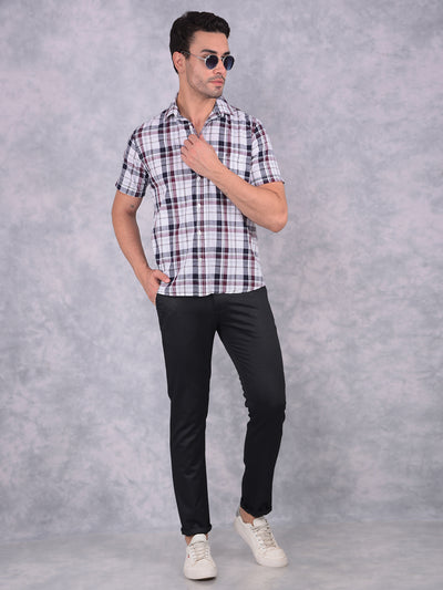 Black Checked Trousers-Men Trousers-Crimsoune Club