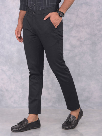 Black Checked Trousers-Men Trousers-Crimsoune Club