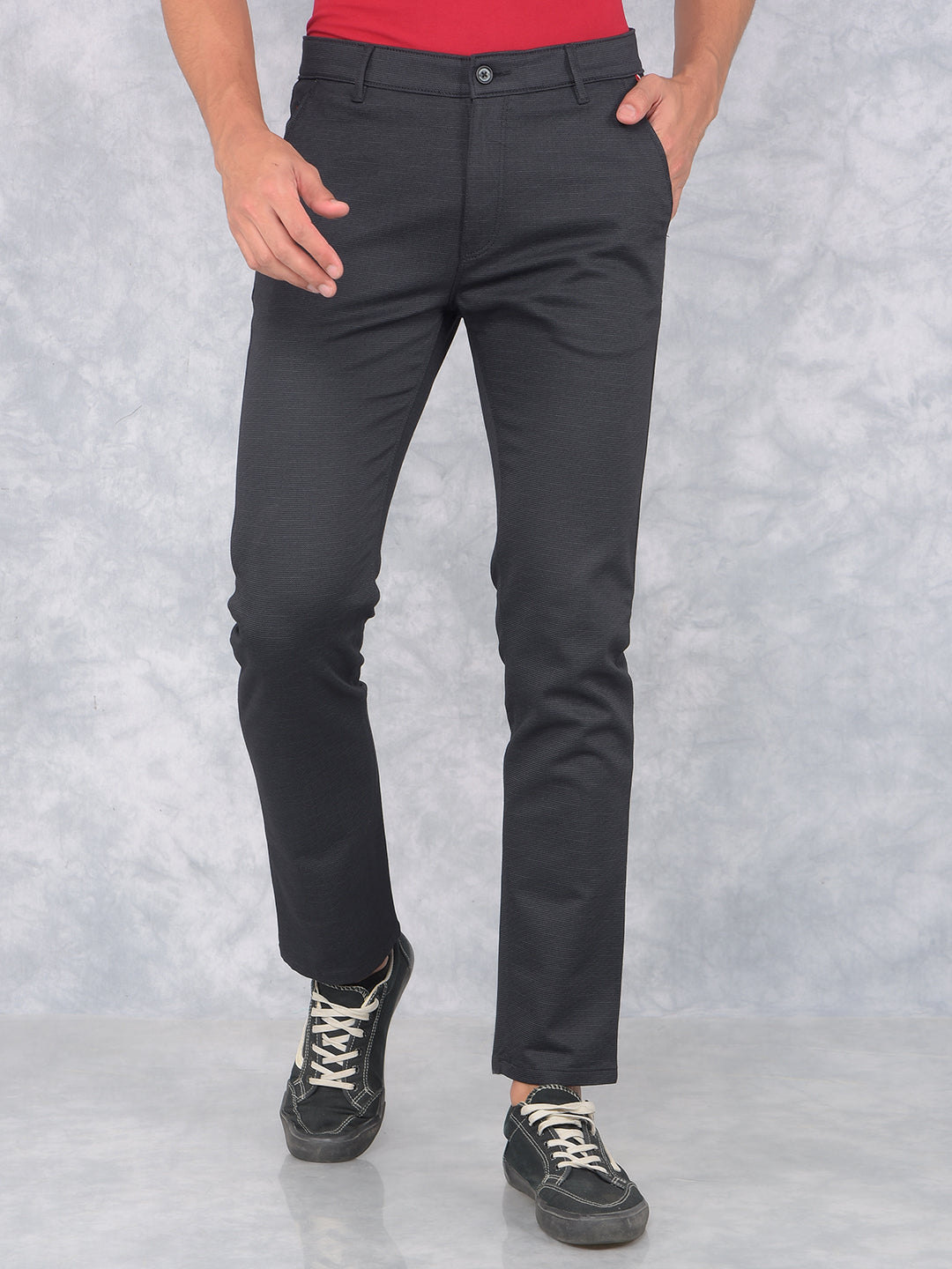 Black Printed Trousers-Men Trousers-Crimsoune Club