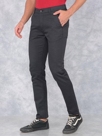 Black Printed Trousers-Men Trousers-Crimsoune Club