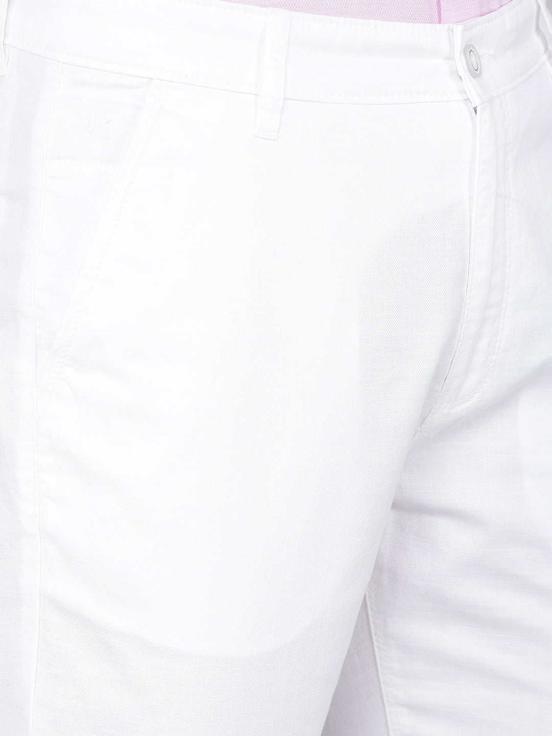 White 100% Cotton Trousers-Men Trousers-Crimsoune Club