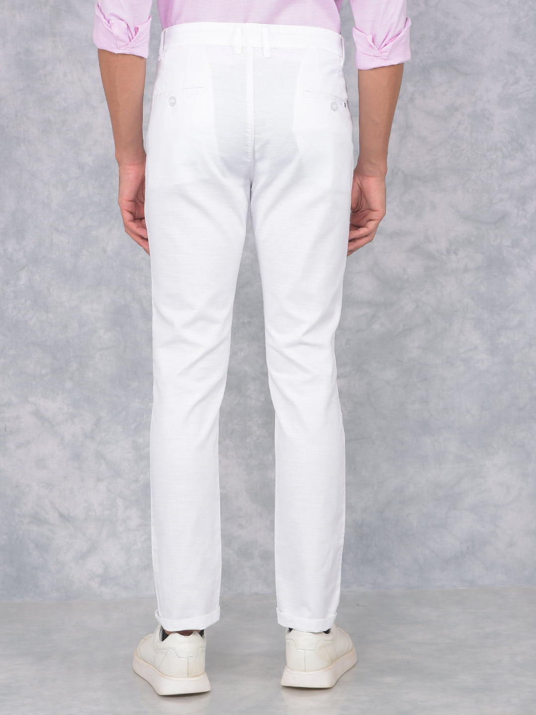 White 100% Cotton Trousers-Men Trousers-Crimsoune Club