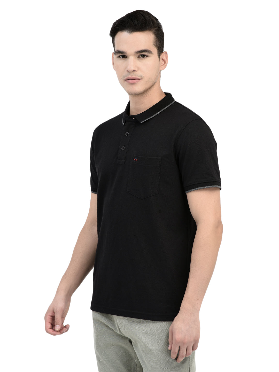 Black Polo T-shirt-Men T-shirts-Crimsoune Club