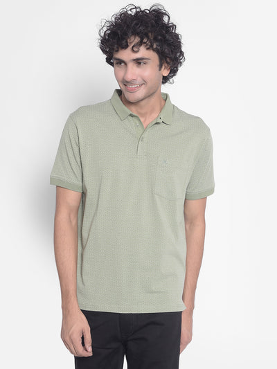 Olive Printed T-Shirt-Men T-Shirts-Crimsoune Club