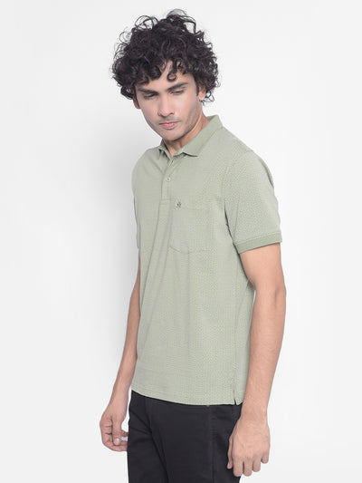 Olive Printed T-Shirt-Men T-Shirts-Crimsoune Club