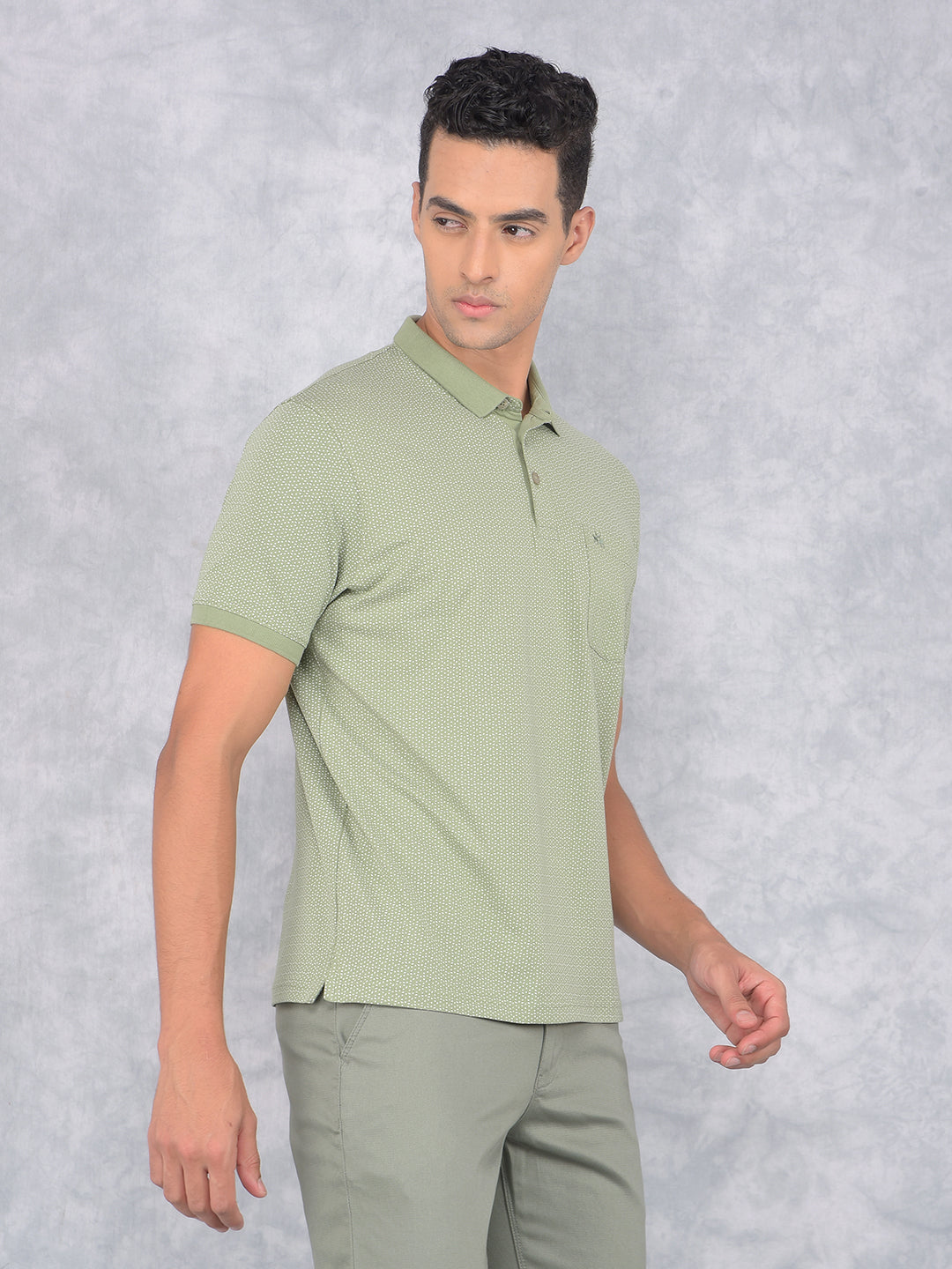 Olive Printed T-Shirt-Men T-shirts-Crimsoune Club