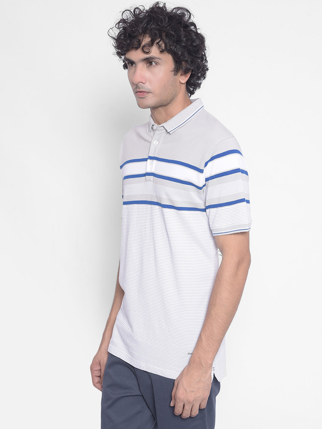 Grey Stripes T-Shirt-Men T-Shirts-Crimsoune Club