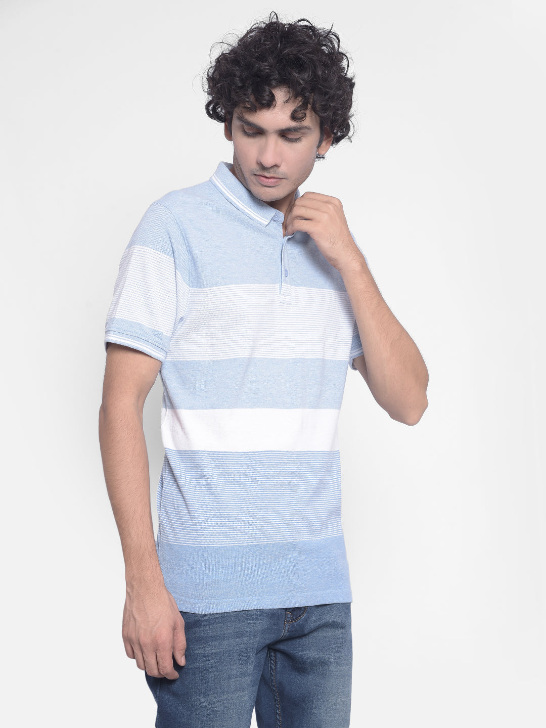 Blue Stripes T-Shirt-Men T-Shirts-Crimsoune Club