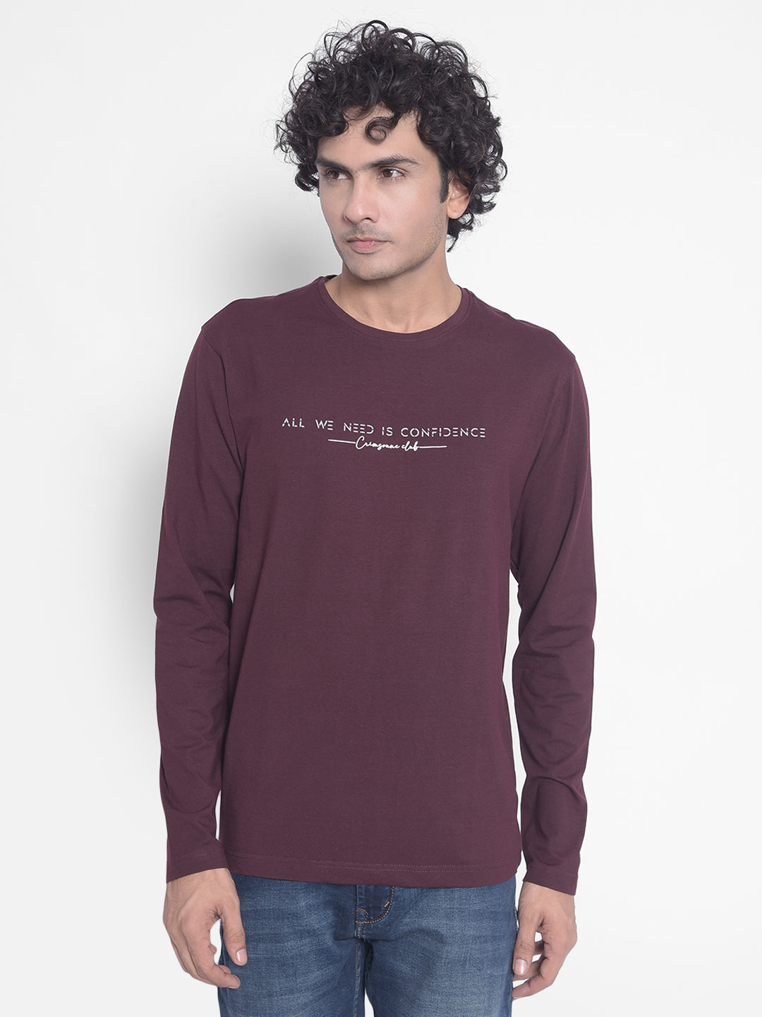 Wine Printed T-Shirt-Men T-Shirts-Crimsoune Club