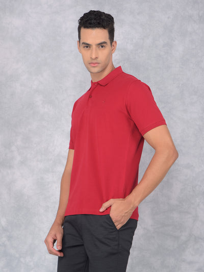 Red Polo T-Shirt-Men T-shirts-Crimsoune Club