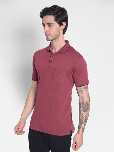 Wine Polo T-Shirt-Men T-Shirts-Crimsoune Club