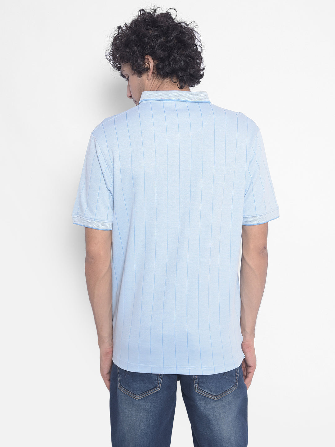 Blue Stripes T-Shirt-Men T-Shirts-Crimsoune Club