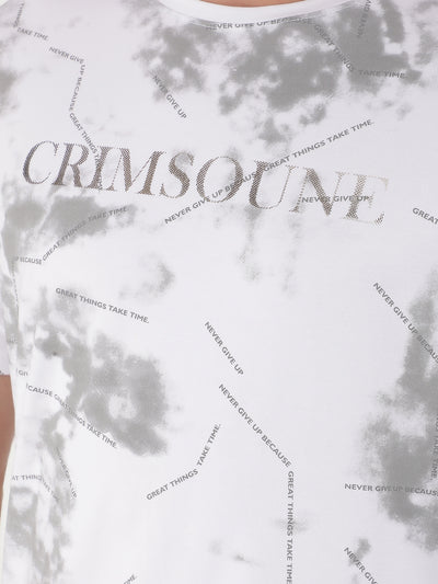 White Typographic Print Cotton T-Shirt-Men T-shirts-Crimsoune Club