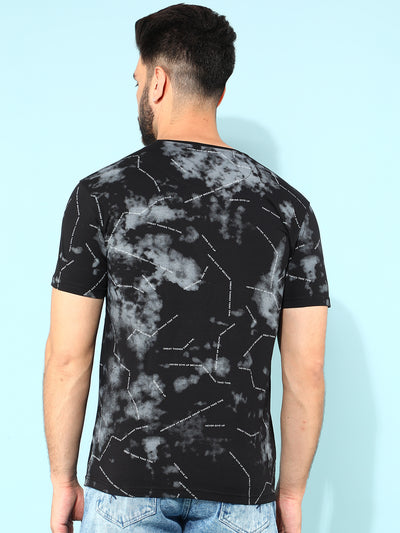 Black Typographic Print Cotton T-Shirt-Men T-shirts-Crimsoune Club