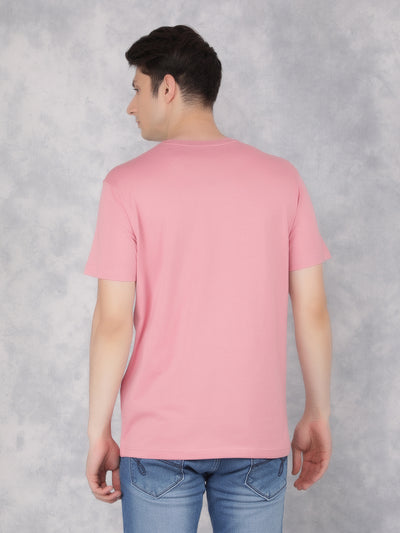 Peach Printed T-Shirt-Men T-Shirts-Crimsoune Club