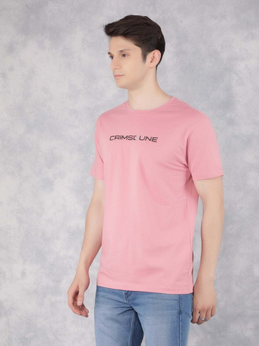 Peach Printed T-Shirt-Men T-Shirts-Crimsoune Club