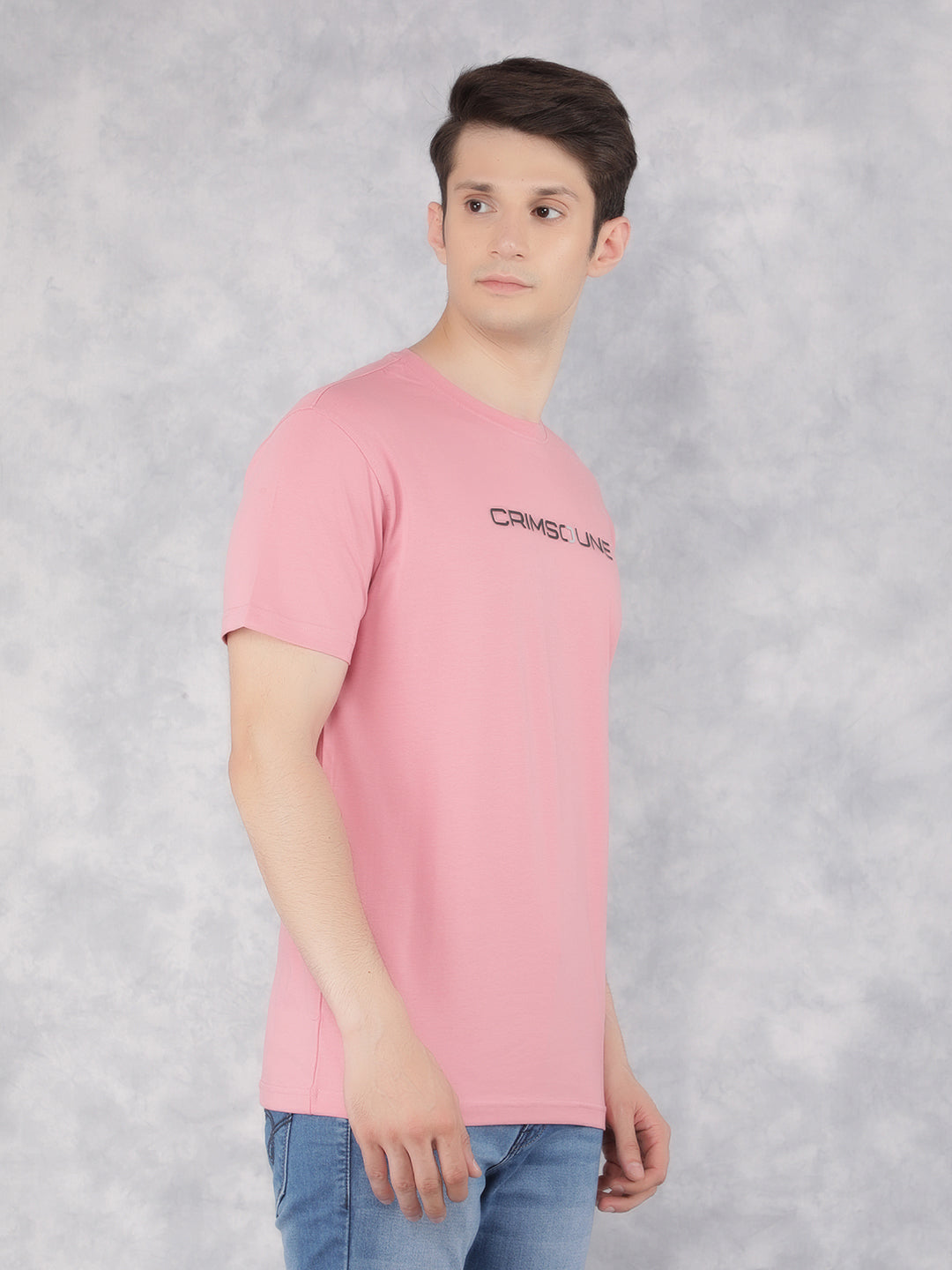 Peach Printed T-Shirt-Men T-Shirts-Crimsoune Club