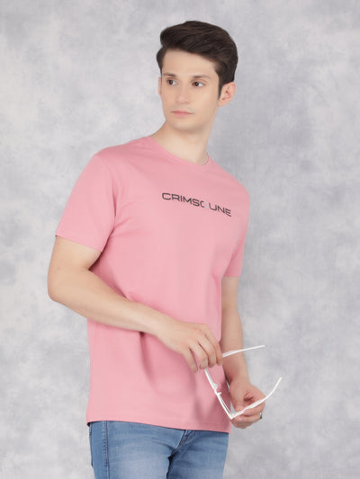 Peach Printed T-Shirt-Men T-Shirts-Crimsoune Club