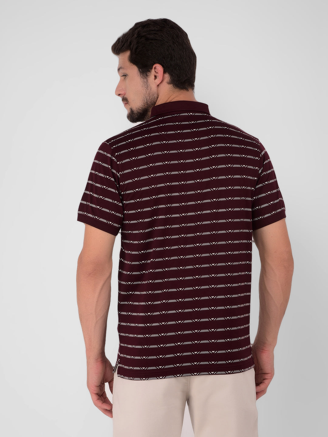 Wine Striped T-Shirt-Men T-Shirts-Crimsoune Club