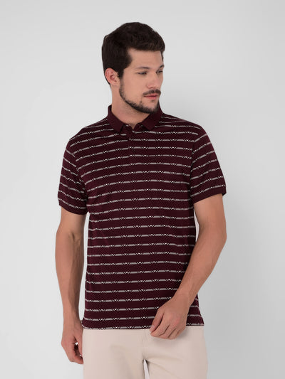 Wine Striped T-Shirt-Men T-Shirts-Crimsoune Club