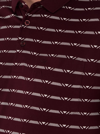 Wine Striped T-Shirt-Men T-Shirts-Crimsoune Club