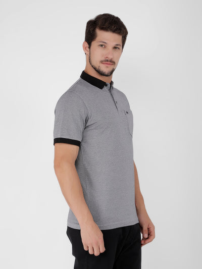 Navy Jacquard T-Shirt-Men T-Shirts-Crimsoune Club