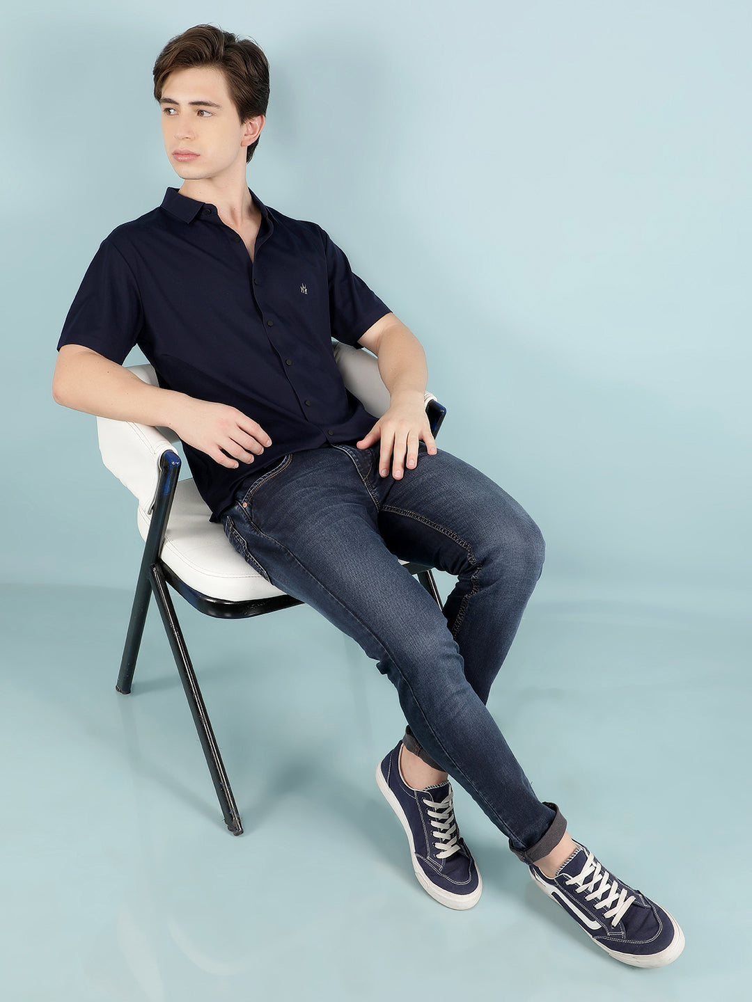 Navy Blue Shirt-Men Shirts-Crimsoune Club