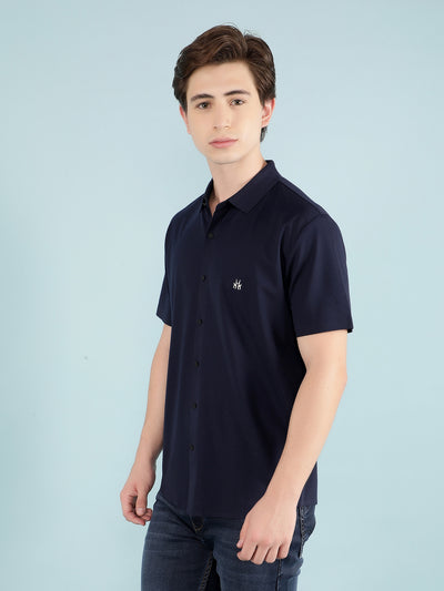 Navy Blue Shirt-Men Shirts-Crimsoune Club