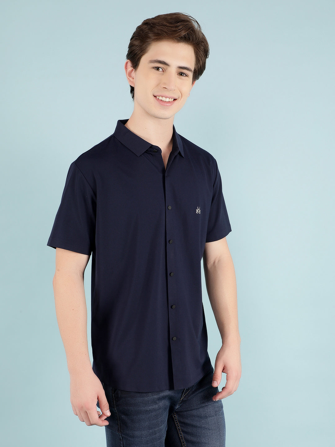 Navy Blue Shirt-Men Shirts-Crimsoune Club