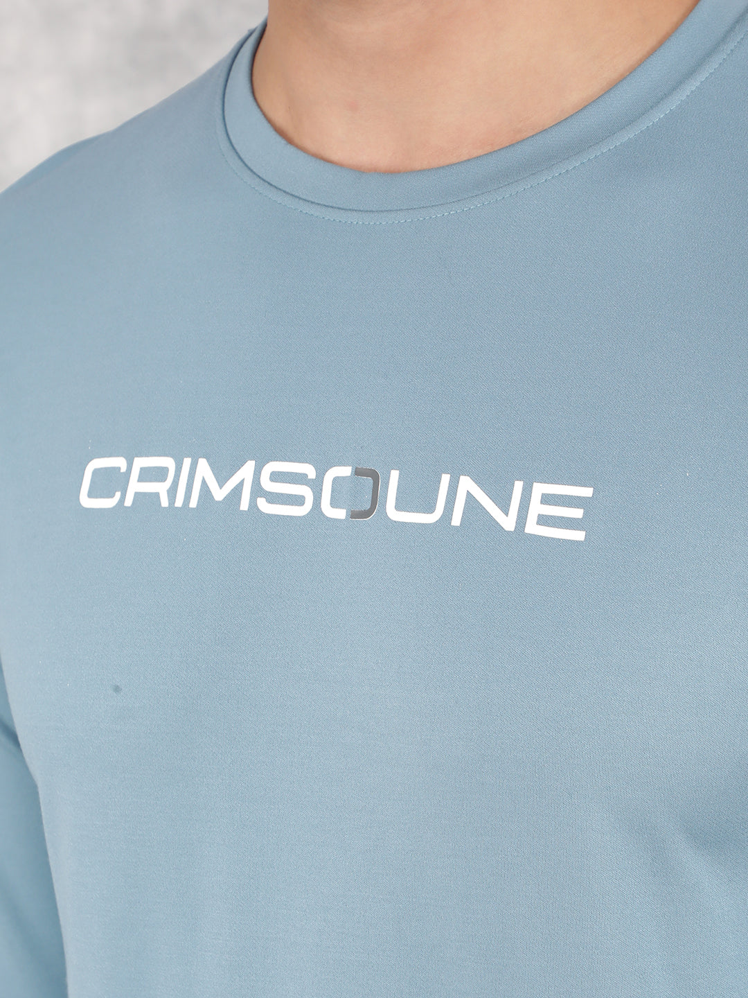 Blue Typographic Print T-Shirt-Men T-Shirts-Crimsoune Club