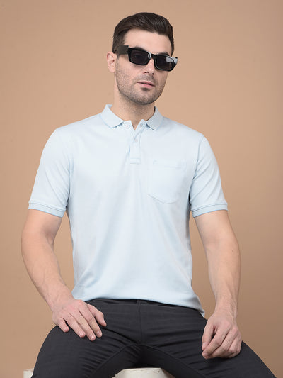 Blue Polo Neck T-Shirt