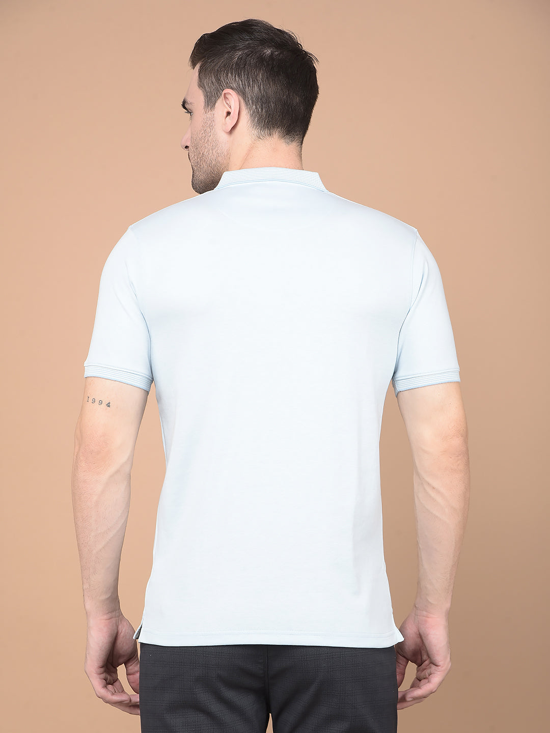 Blue Polo Neck T-Shirt