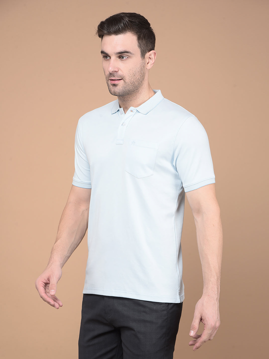 Blue Polo Neck T-Shirt