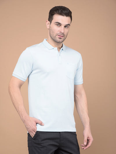 Blue Polo Neck T-Shirt