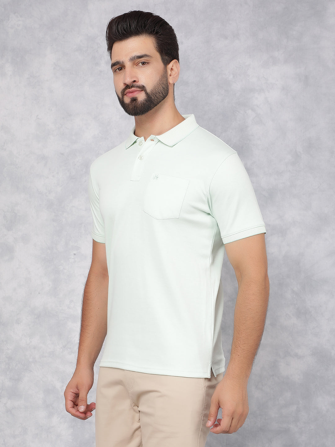 Green Polo Neck T-Shirt-Men T-Shirts-Crimsoune Club