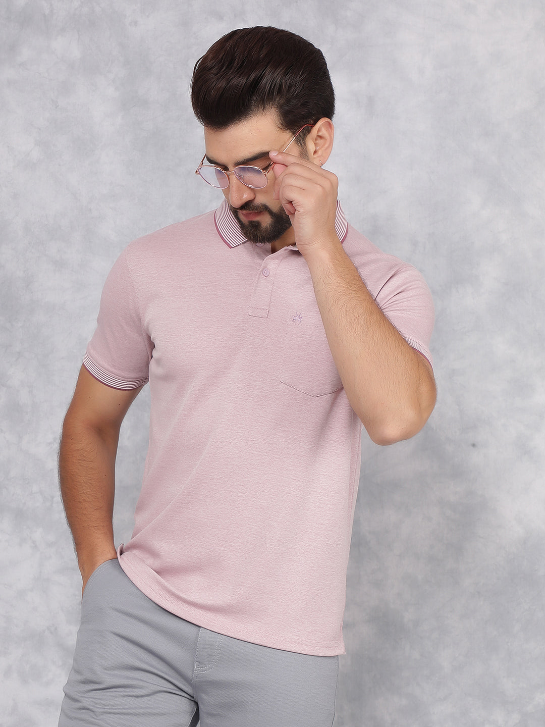 Purple Polo Neck T-Shirt-Men T-Shirts-Crimsoune Club